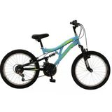 Salcano Hector 20 Jant Vitesli Pabuç Fren Çocuk Bisikleti (120 /145 Cm Arası Boy)Açık Mavi Sarı Yeşil