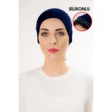 Şalcenneti.com Slikonlu Önü Dikişsiz Kaymaz Lacivert Renk Bone