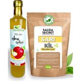 Salda Secret Sarı Kil Doğal Yüz Maskesi 1000 gr Toz - Kil Maskesi - Doğal Fermente Elma Sirkesi 500ML