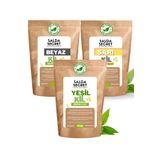 Salda Secret Yeşil Kil 500gr + Beyaz Kil 500gr + Sarı Kil 500gr - Doğal Yüz Maskesi Toz