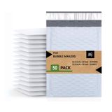 SALES4LESS # 6 Poli Kabarcık Postalar 30 x 45 cm Nakliye Yastıklı Zarflar Kendinden Yapışkanlı Su Geçirmez Yastıklı Posta 50'li Paket, Beyaz (PBMVR_12,5 x 19-50)
