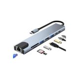 Salesalbutik USB Type-C 8'li Hub Dönüştürücü, HDMI, Micro SD, USB 3.0, MacBook Uyumlu