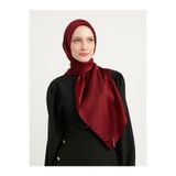 Şaless Tesettür Kadın Janjan-janjanlı Krinkıl Abiye Eşarp-bordo- 100x100cm