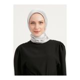 Şaless Tesettür Kadın Janjan-janjanlı Krinkıl Abiye Eşarp-gümüş- 100x100cm