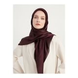 Şaless Tesettür Kadın Janjan-janjanlı Krinkıl Abiye Eşarp-mürdüm- 100x100cm