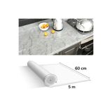Salgar Store 5mt X 60 Cm Mermer Desenli Masa Tezgah Mutfak Su Geçirmez Yapışkanlı Folyo Sticker Beyaz