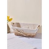 Salice Hasır Kulplu Ekmek Sepeti - Krem - 29x19 x10 - Bej