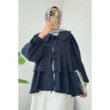 Salih Çelebi Balon Kol Bebe Yaka Tunik 2370 - LACİVERT