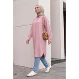 Salih Çelebi Basic Klasik Uzun Tunik 4061 - PUDRA PEMBE