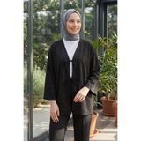 Salih Çelebi Çift Bağcıklı Uzun Kimono 262353 - SİYAH