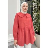 Salih Çelebi Geniş Yakalı Tunik Y0140 - KIRMIZI