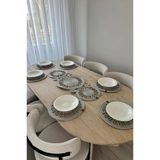 Salin Lüks Jüt 7 Parça Yemek Takımı Açık Gri