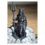 Salıncak Akvaryum Süsü Dibi Taşlı Mini Poseidon 3D Art (10CM) SİYAH