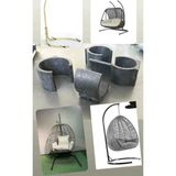 Salıncak Ayağı Pabucu–4,5cm Çap, Zemin Koruyucu Plastik,kaymaz&dayanıklı (4’lü Set) Şeklindetekli Salıncak - Antrasit - Siyah