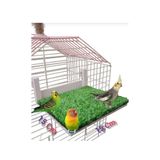 Salıncak Kuş Yatağı Kafes İçi Kafes Dışı Askılı Model Yapay Çim Destekli 15x15 Cm