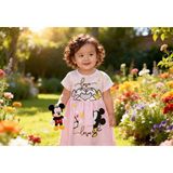 Salıncak Love Minnie Kalp Detaylı Bayramlık Kız Bebek Elbise - 9 Ay - 00406 Pembe