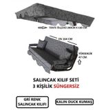 Salıncak Lüks Kılıf Seti Mindersiz 3 Kişilik Gri Örümcek Desen Gri