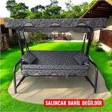 Salıncak Lüks Kılıf Seti Mindersiz 3 Kişilik Gri Örümcek Desen