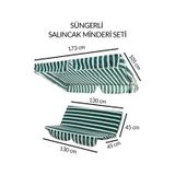 Salıncak Minder Seti Tenteli Salıncak Minder Seti Yeşil Beyaz 2 Kişilik Süngerli Işbir Gri Sünger Yeşil - Beyaz