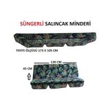 Salıncak Minder Seti Tenteli Yeşil Yaprak Salıncak Minder Seti 2 Kişilik Süngerli Işbir Gri Sünger Yeşil