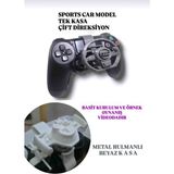 Salıncak Ps4 Dualshock Mini Direksiyon Beyaz (Sport Car Model) Metal Rulmanlı