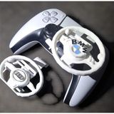 Salıncak Ps5 Mini Direksiyon Çift Kasa+Çift Direksiyon AUDI / BMW BEYAZ (Metal Rulmanlı Tam Ölçü )