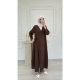 Salisburys Kadın Muslin Kimono Uzun Pardesü - 36 - 48 - Kahverengi