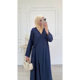 Salisburys Kadın Muslin Kimono Uzun Pardesü - 36 - 48 - Lacivert