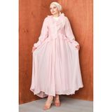 Salisburys Molly Nelly Kadın Önü Dantelli Tesettür Elbise - Pembe - 1