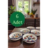 Salizera 6 Adet Çini Motifli Seramik 13 Cm Kahvaltılık Çerezlik Hediyelik Kase Takımı