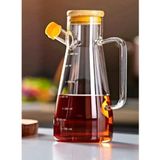 Salkım 900 ml Bambu Kapaklı Cam Yağdanlık ROYALEKS-CLKN-1800 - Renkli