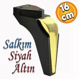 Salkim Mobilya Oturma Grubu Kanepe Sehpa Tv Unitesi Koltuk Ayagi Baza Ayaklari Siyah Altin 16 Cm
