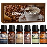 Salking Caf Uçucu Yağ Seti, 6 x 10 ml Aroma Terapi Koku Yağları, Difüzör ve Nemlendiriciler İçin