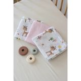 Sall Home Çok Amaçlı 2 Katlı Müslin Örtü Ceylan Desen (3 Adet) - Pembe