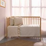 Sall Home Sallhome Bej Waffle Dokulu Fırfır Detaylı Bebek Pike Takımı - 90x120