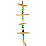 Sallanan Merdiven Kuşu Oyuncağı 27XX8 cm - Ahşap - Bej