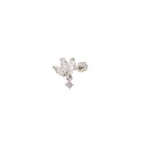SALLANTILI LOTUS GÜMÜŞ TRAGUS PIERCING - RODYUM BEYAZ
