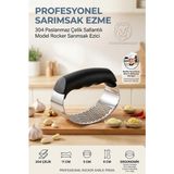 Sallantılı Model Rocker Sarımsak Ezici Ergonomik Pratik Zencefil Sebze Meyve Püre Yapıcı Pres 304 Paslanmaz Çelik 721211 - Standart