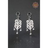Sallantılı Pullu Kalp Tasarım 925 Ayar Gümüş Telkari Kadın Küpe 201023944