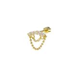 SALLANTILI SIRATAŞ GÜMÜŞ TRAGUS PIERCING - ALTIN SARI