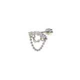 SALLANTILI SIRATAŞ GÜMÜŞ TRAGUS PIERCING - RODYUM BEYAZ
