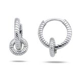 Sallantili Snake Desen Halka Kadin Gumus Kupe 13 Mm