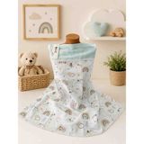 Sallhome Baby Textile Sallhome Baby Gökkuşağı Desenli Müslin Emzirme Önlüğü – Dantelli ve Ayarlanabilir Boyun Askılı - 001 - Beyaz - 0 - 1 Ay