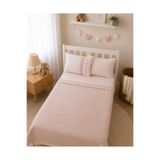 SALLHOMEE %100 Pamuk 4 Parça Pembe Bebek Pike Takımı – Yumuşak, Nefes Alan & Hipoalerjenik