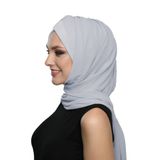 Şallı Takmatik Sade Açık Gri Hazır Türban Tesettür Bone Namaz Örtüsü