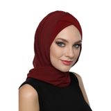 Şallı Takmatik Sade Bordo Hazır Türban Tesettür Bone Namaz Örtüsü