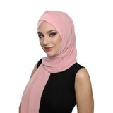 Şallı Takmatik Sade Pudra Hazır Türban Tesettür Bone Namaz Örtüsü