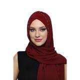 Şallı Takmatik Taşlı Bordo Hazır Türban Tesettür Bone Namaz Örtüsü