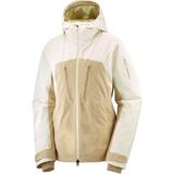 Salomon BRILLIANT JACKET W Kadın Bej Kayak Montu PrimaLoft Yalıtımlı Su Geçirmez Özellikler - XS
