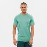 Salomon Cross Run Erkek Kısa Kollu Koşu T-Shirt - XS - Yeşil